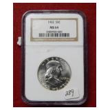 1962 Franklin Silver Half NGC MS64