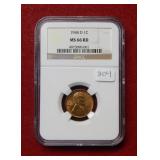 1944 D Lincoln Wheat Cent NGC MS66 RD