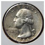 1964 D Washington Silver Quarter