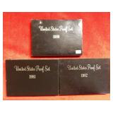 (3) 1980-1982 US Proof Sets