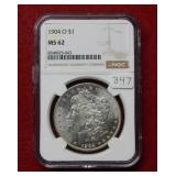 1904 O Morgan Silver Dollar NGC MS62