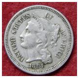 1881 Three Cent Nickel