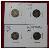 1838-1841-1842-1854/Arrows Seated Liberty Dimes
