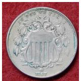 1867 Shield Nickel - with Rays