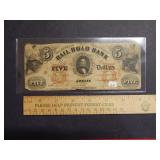 1853 $5 Rail Road Bank
