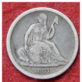 1837 Seated Liberty Dime - No Stars