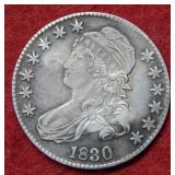 1830 Bust Silver Half Dollar Coin