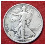 1917 Walking Liberty Half Dollar Coin