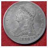 1838 Reeded Edge Bust Half Dollar Coin