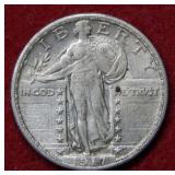 1917 D Type II Standing Liberty Silver Quarter
