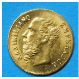 1865 Maxmillian 10KT Gold Commemorative