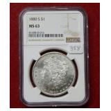 1880 S Morgan Silver Dollar NGC MS63
