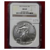 2015 Silver Eagle NGC MS69