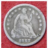 1857 O Seated Liberty Silver Half Dime