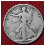 1917 D OBV Walking Liberty Silver Half Dollar