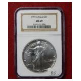 1991 Silver Eagle 1oz NGC MS69