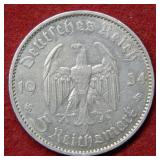 1934 German 5 Mark with Swastika