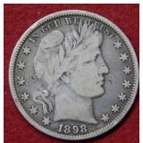 1898 Barber Silver Half Dollar Coin