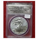 2020 (S) Silver Eagle 1oz ANACS MS70