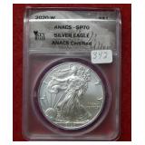 2020 W Silver Eagle ANACS MS70