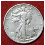 1919 Walking Liberty Silver Half Dollar Coin
