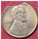 1944 Lincoln Wheat Cent - Clipped Planchet