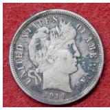 1914 D Barber Silver Dime