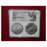 2021 Silver Eagles Type 1&2 NGC MS70