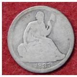 1837 Seated Liberty Half Dime - No Stars