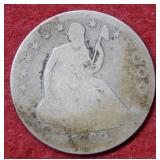 1869 S Seated Liberty Silver Half Dollar Coin