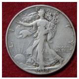 1938 D Walking Liberty Silver Half Dollar