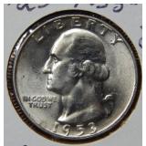 1953 D Washington Silver Quarter
