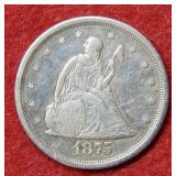 1875 S Seated Liberty Twenty Cent Piece
