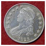 1823 Bust Silver Half Dollar Coin