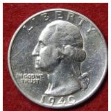1940 D Washington Silver Quarter