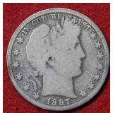 1897 O Barber Silver Half Dollar Coin