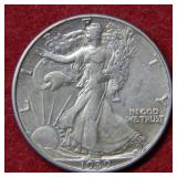 1939 D Walking Liberty Silver Half Dollar Coin