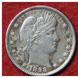 1898 Barber Silver Quarter