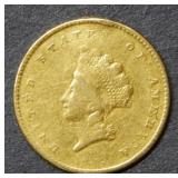 1854 $1 US Gold Coin - Type II