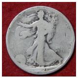 1921 D Walking Liberty Silver Half Dollar