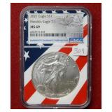 2021 Silver Eagle 1oz Heraldic Eagle NGC MS69