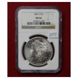 1882 S Morgan Silver Dollar NGC MS66