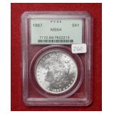 1887 Morgan Silver Dollar PCGS MS64