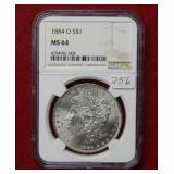 1884 O Morgan Silver Dollar NGC MS64
