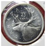1965 Canada Silver Quarter
