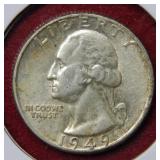 1949 D Washington Silver Quarter