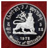 1972 Ethiopia .999 Fine Silver Commemorative Coin