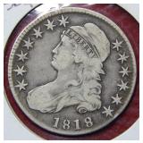 1818 Bust Silver Half Dollar