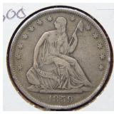 1859 O Seated Liberty Silver Half Dollar