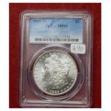 1885 O Morgan Silver Dollar PCGS MS65